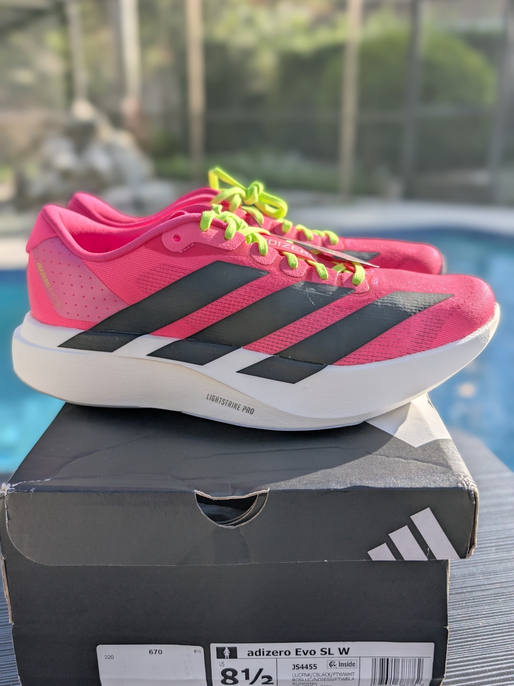 Adidas Adizero Evo SL Women's Size 8.5 Lucid Pink Core Black JS4455 Running Shoe